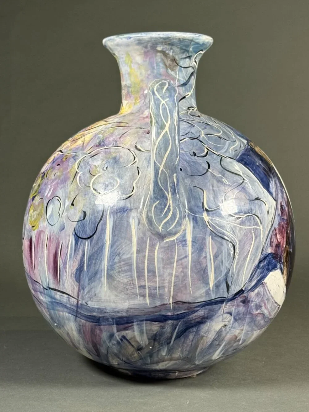 Marley Lipman Signed Art Pottery Large Pitcher Jug Edwardian Flapper Girls 15